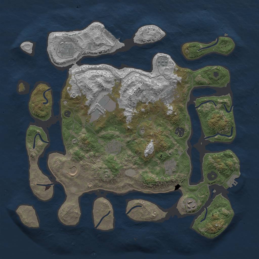 Rust Map: Procedural Map, Size: 4000, Seed: 835070, 17 Monuments