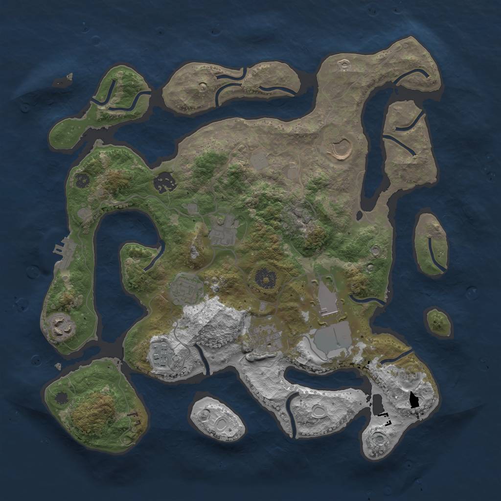 Rust Map: Procedural Map, Size: 3500, Seed: 892137, 14 Monuments