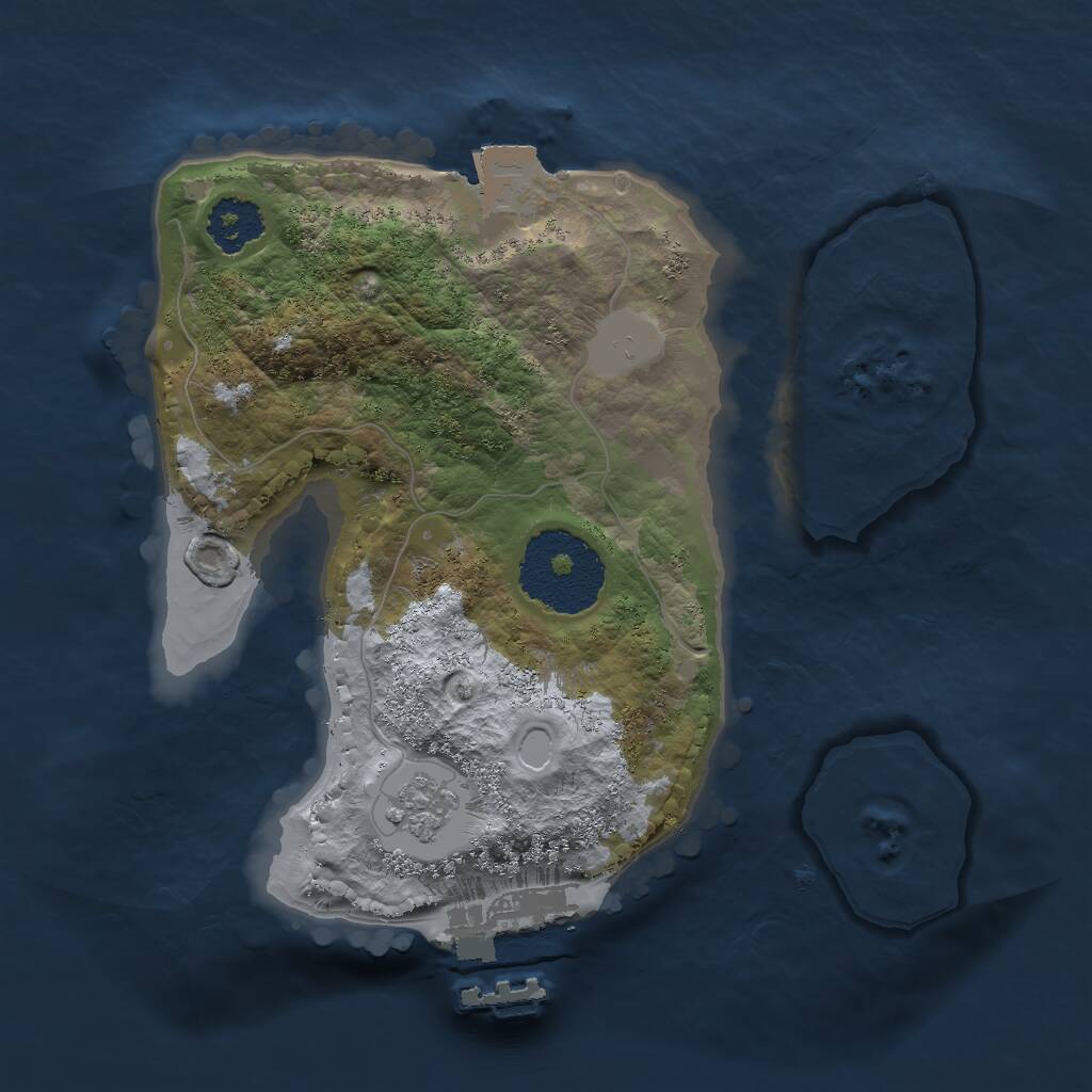 Rust Map: Procedural Map, Size: 2000, Seed: 6000, 3 Monuments