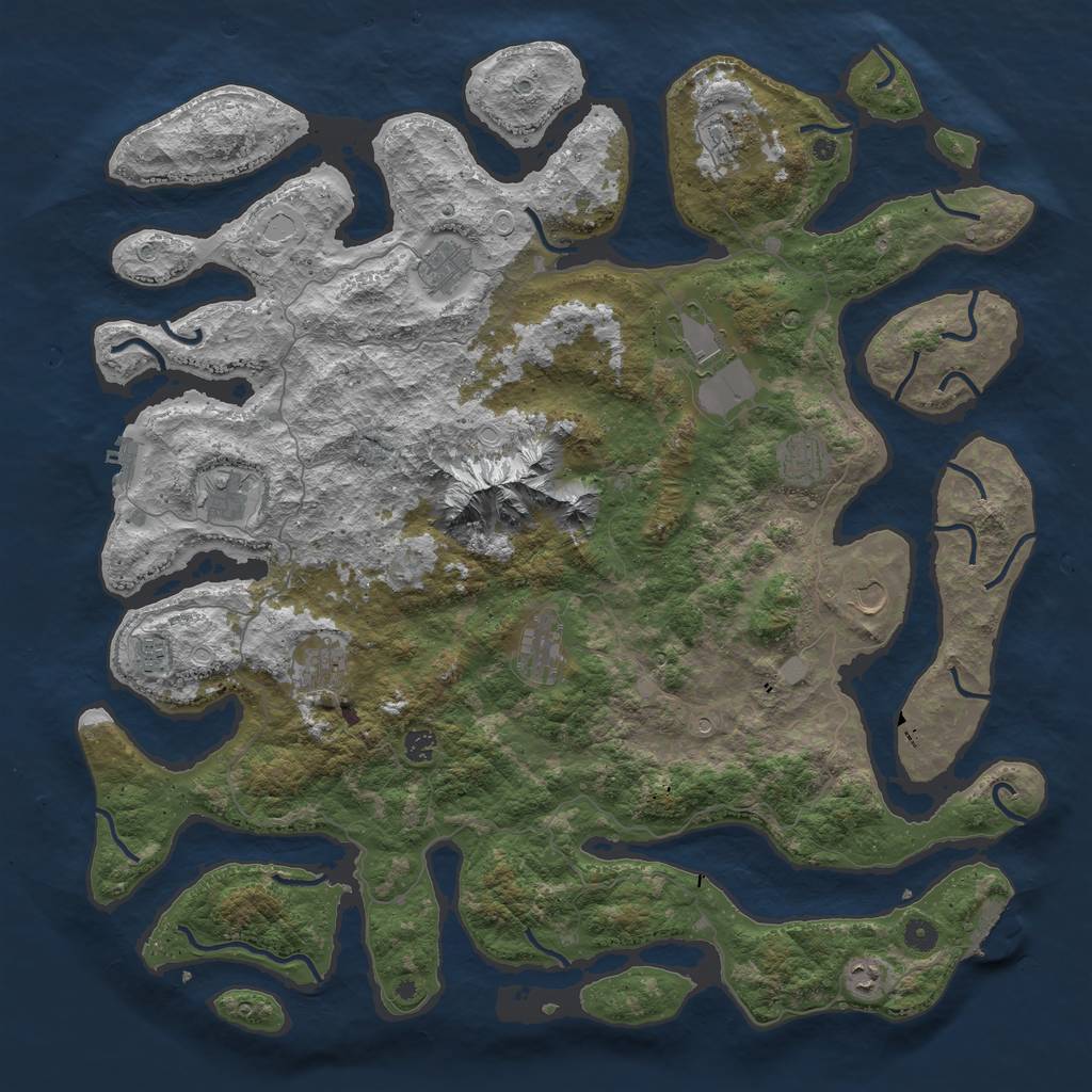 Rust Map: Procedural Map, Size: 5000, Seed: 85, 19 Monuments