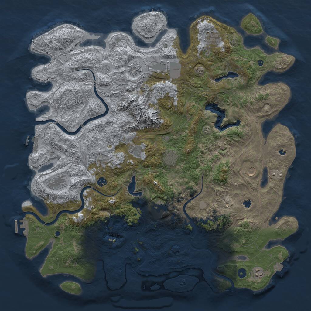 Rust Map: Procedural Map, Size: 5000, Seed: 85, 17 Monuments