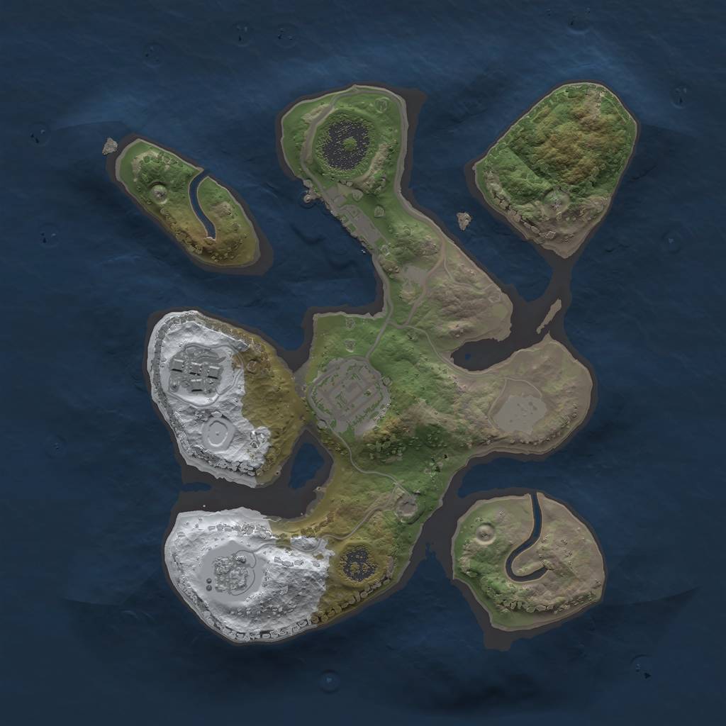 Rust Map: Procedural Map, Size: 2250, Seed: 65721, 9 Monuments