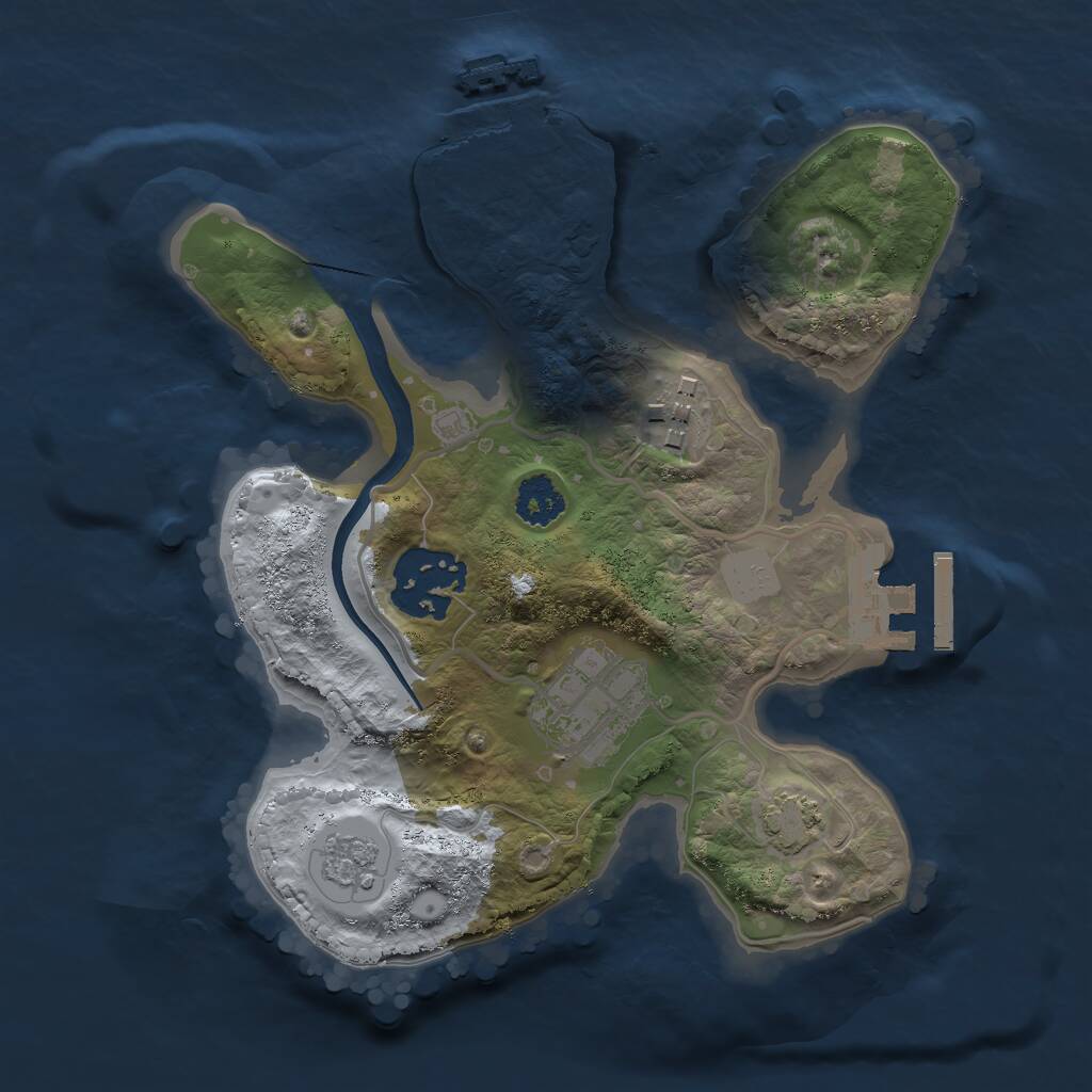 Rust Map: Procedural Map, Size: 2250, Seed: 65721, 8 Monuments