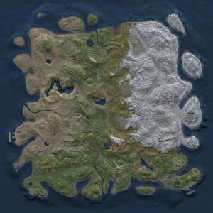 Thumbnail Rust Map: Procedural Map, Size: 4500, Seed: 277, 16 Monuments