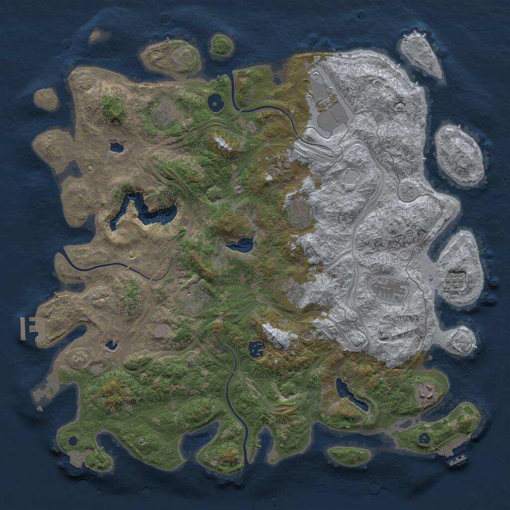 Rust Map: Procedural Map, Size: 4500, Seed: 277, 16 Monuments