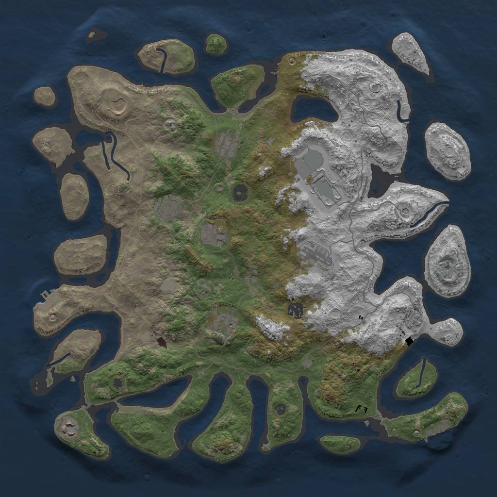 Rust Map: Procedural Map, Size: 4500, Seed: 277, 18 Monuments