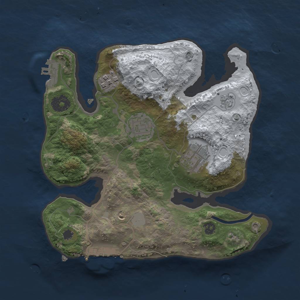 Rust Map: Procedural Map, Size: 2500, Seed: 252909009, 11 Monuments