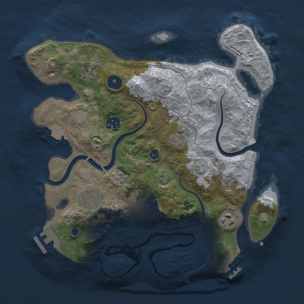 Rust Map: Procedural Map, Size: 3200, Seed: 1429273463, 13 Monuments