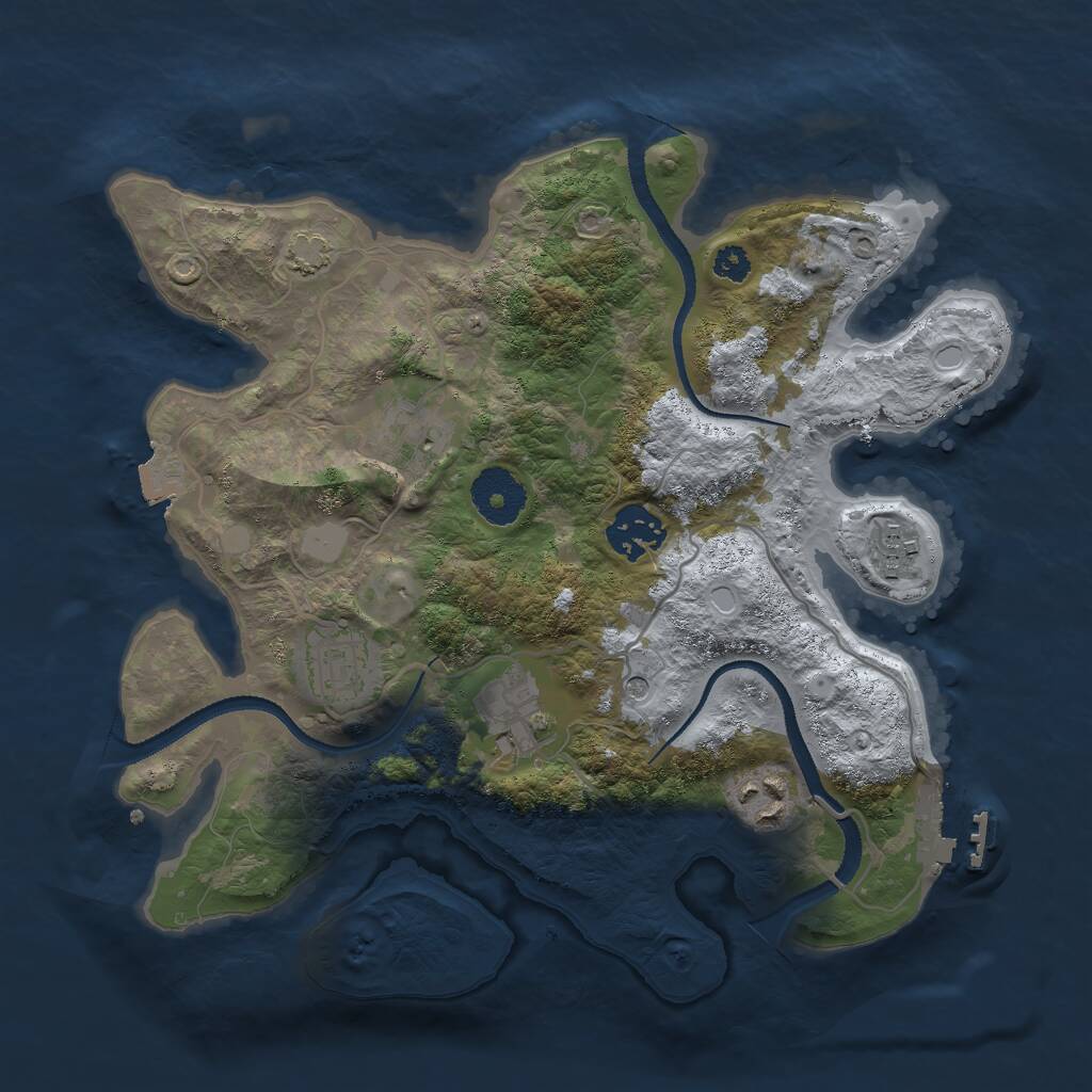 Rust Map: Procedural Map, Size: 3000, Seed: 212022, 10 Monuments