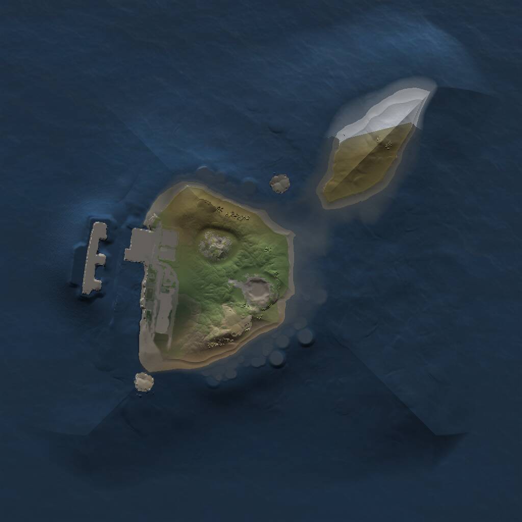 Rust Map: Procedural Map, Size: 1100, Seed: 1, 4 Monuments
