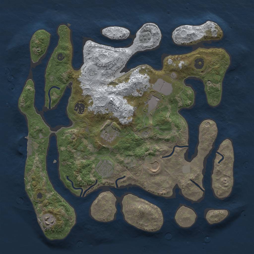 Rust Map: Procedural Map, Size: 3550, Seed: 661388, 15 Monuments