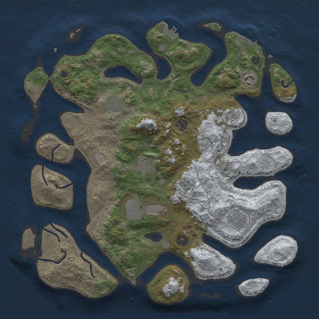 Rust Map: Procedural Map, Size: 4000, Seed: 161630, 16 Monuments