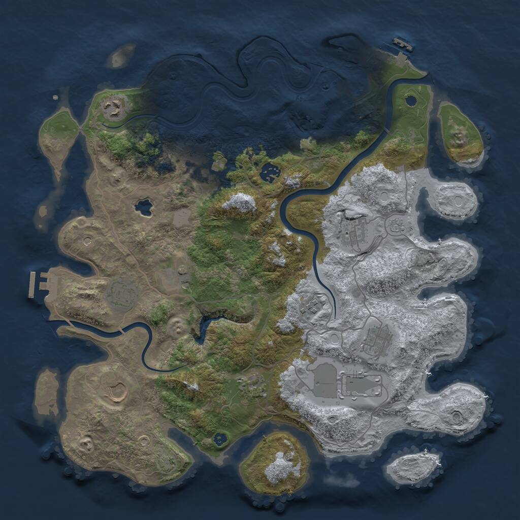 Rust Map: Procedural Map, Size: 4000, Seed: 161630, 17 Monuments