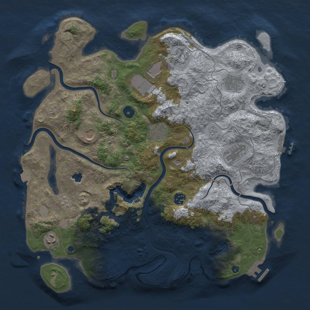 Rust Map: Procedural Map, Size: 4050, Seed: 794802247, 15 Monuments