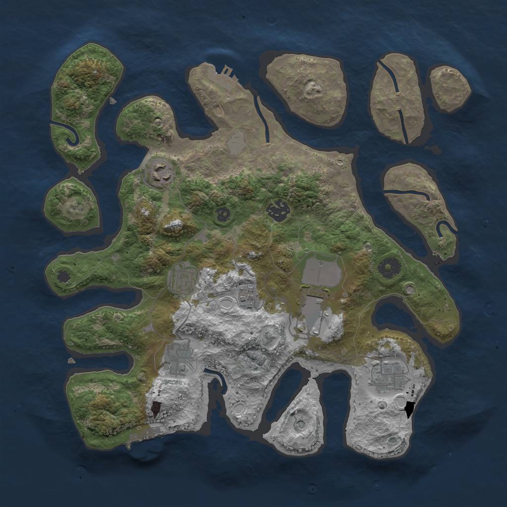 Rust Map: Procedural Map, Size: 3500, Seed: 1534, 15 Monuments