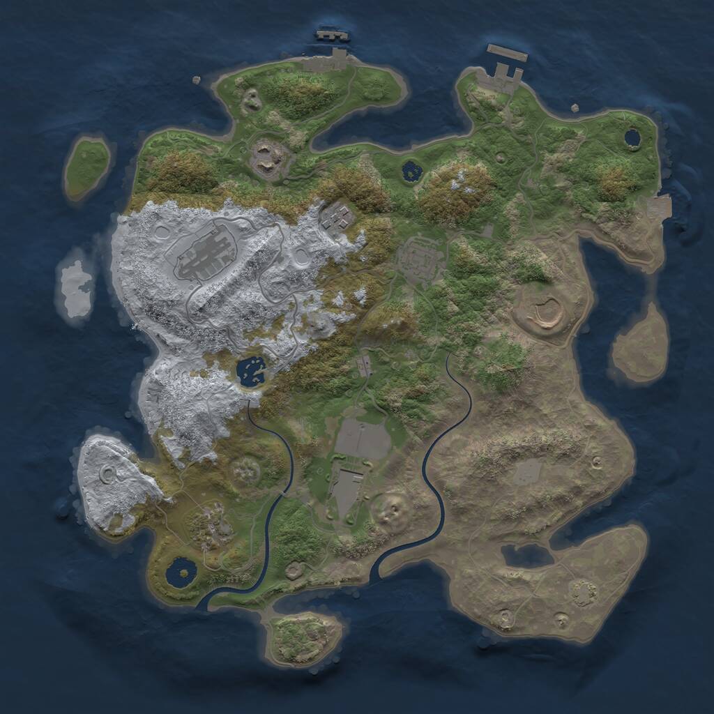Rust Map: Procedural Map, Size: 3550, Seed: 70005, 12 Monuments