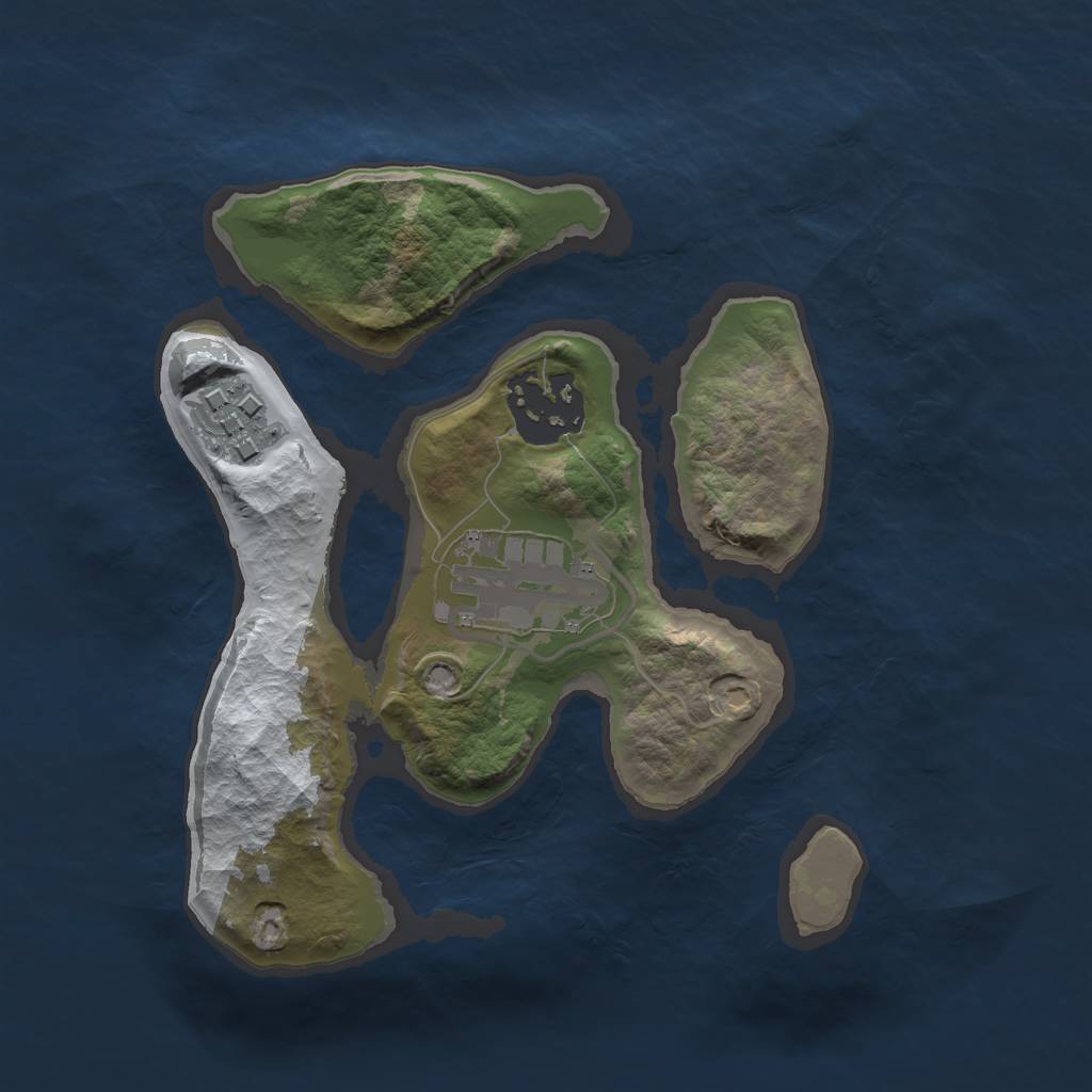 Rust Map: Barren, Size: 2100, Seed: 2971, 5 Monuments