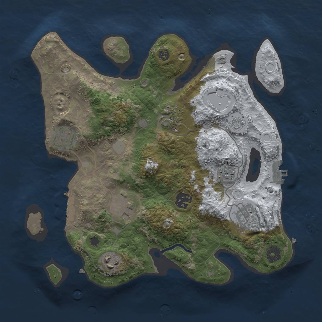 Rust Map: Procedural Map, Size: 3000, Seed: 5287569, 15 Monuments