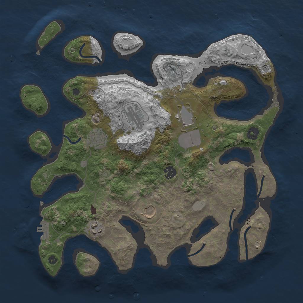 Rust Map: Procedural Map, Size: 3550, Seed: 315414, 13 Monuments