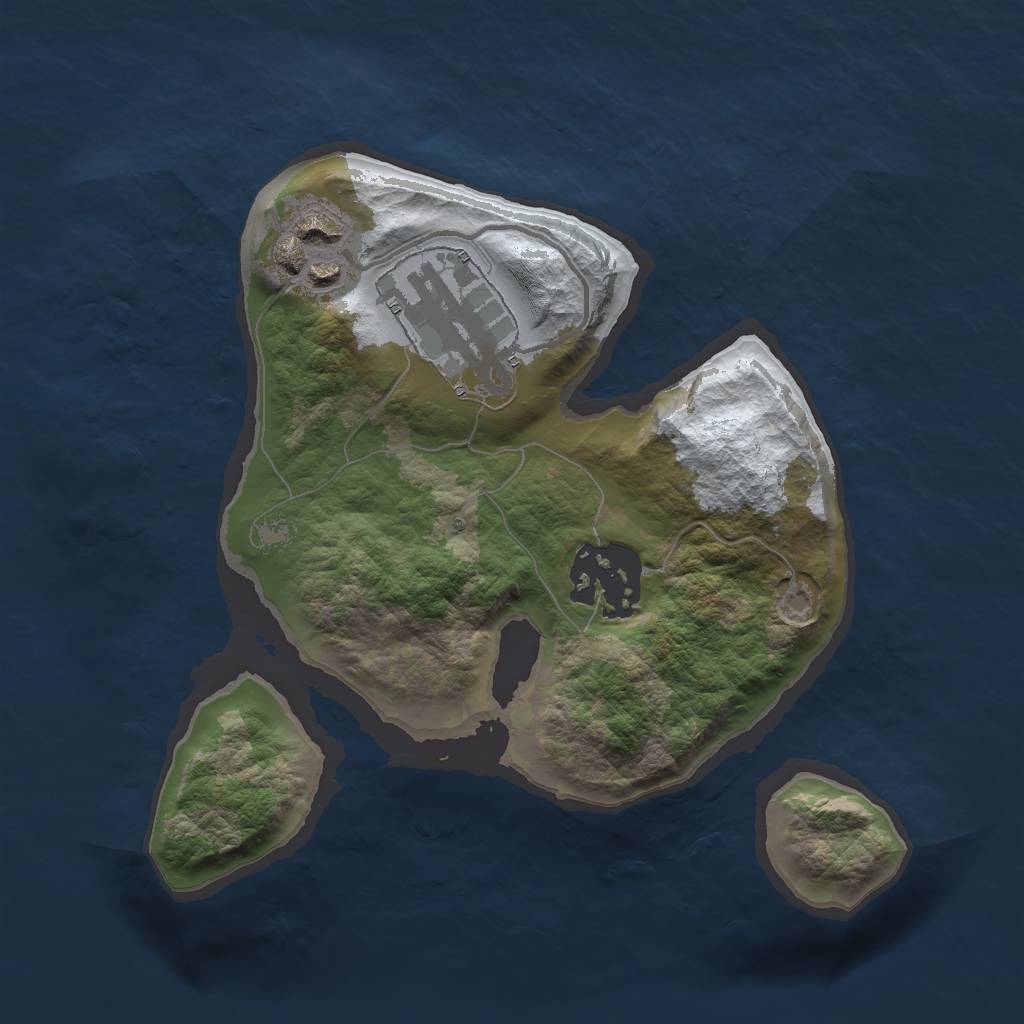 Rust Map: Barren, Size: 2000, Seed: 3333, 5 Monuments