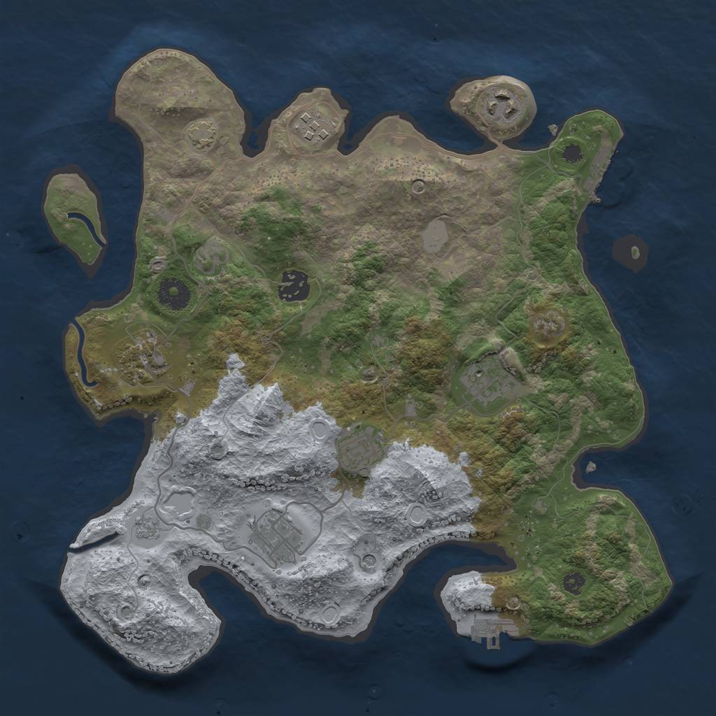 Rust Map: Procedural Map, Size: 3300, Seed: 2147483647, 15 Monuments