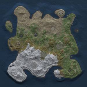 Thumbnail Rust Map: Procedural Map, Size: 3300, Seed: 2147483647, 15 Monuments