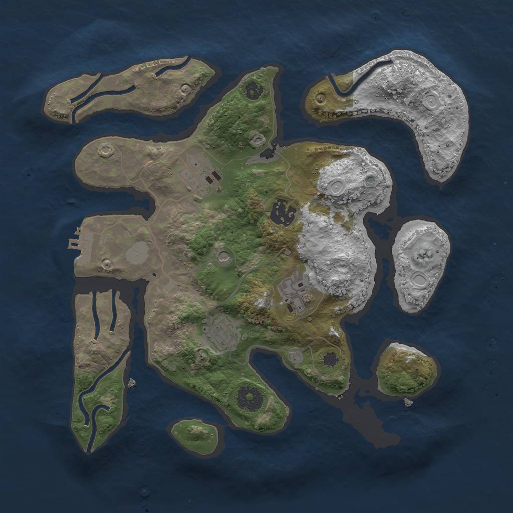 Rust Map: Procedural Map, Size: 3000, Seed: 12345666, 11 Monuments