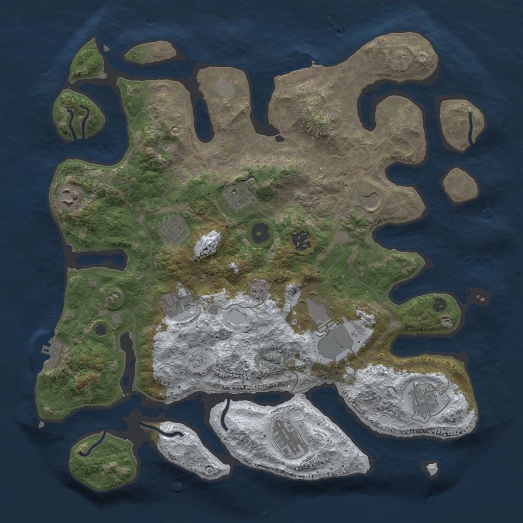 Rust Map: Procedural Map, Size: 4000, Seed: 138978, 19 Monuments