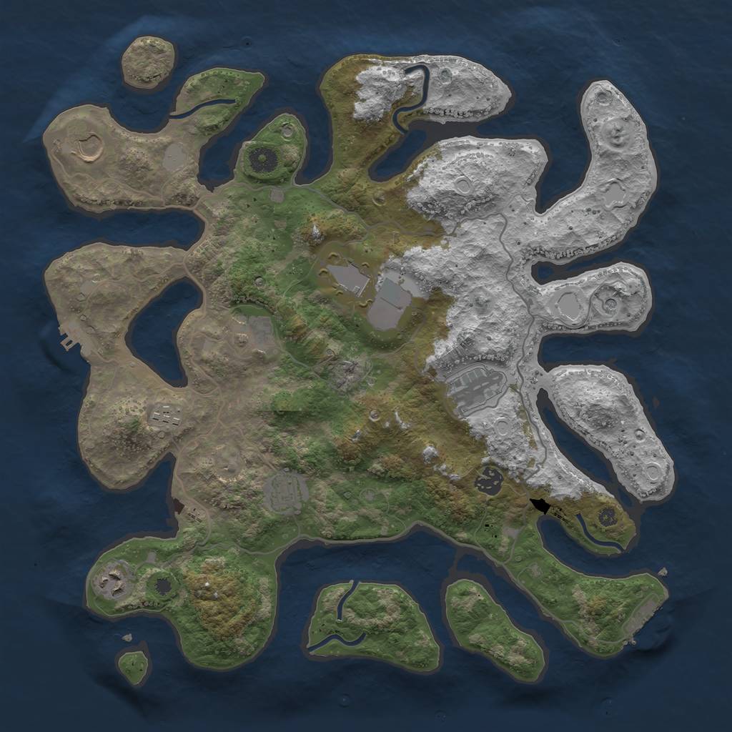 Rust Map: Procedural Map, Size: 4000, Seed: 929166391, 16 Monuments