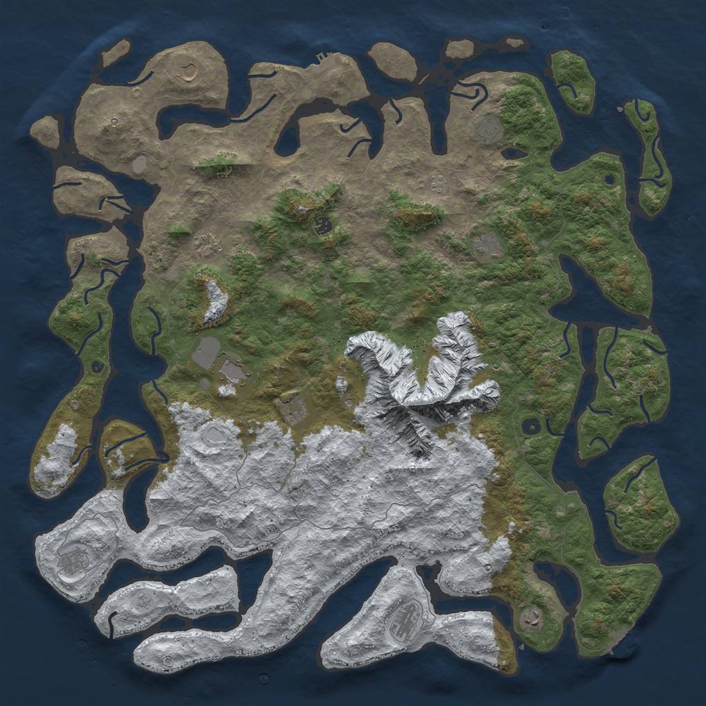 Rust Map: Procedural Map, Size: 6000, Seed: 702989785, 20 Monuments