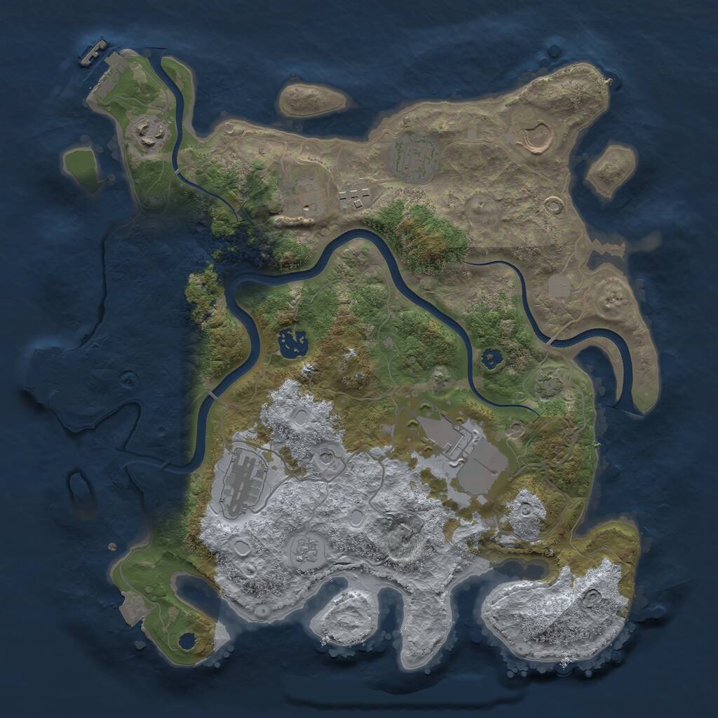 Rust Map: Procedural Map, Size: 3500, Seed: 1716507351, 14 Monuments