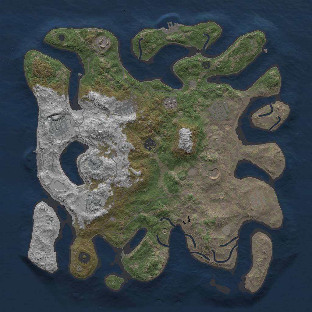 Rust Map: Procedural Map, Size: 4000, Seed: 398, 17 Monuments