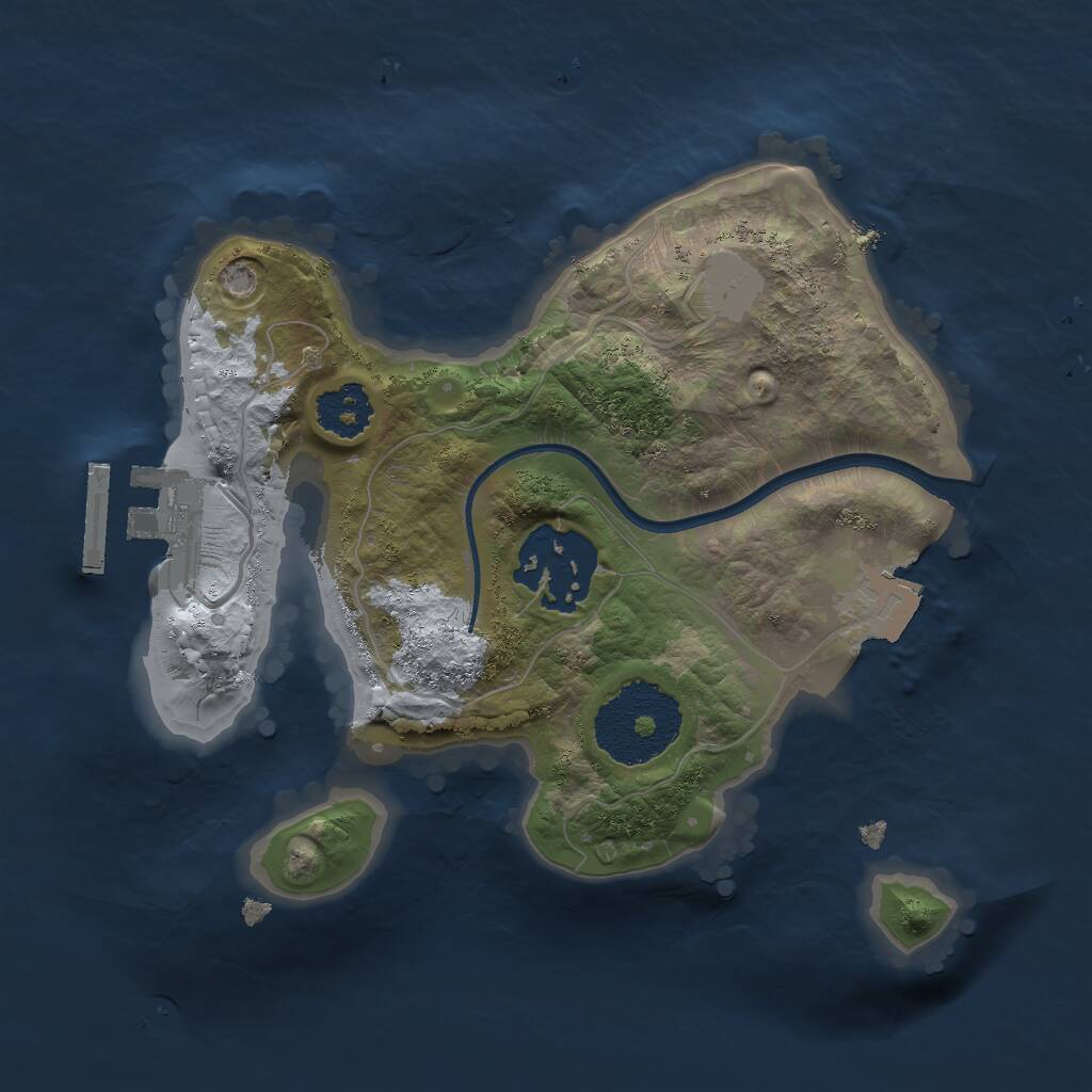 Rust Map: Procedural Map, Size: 2000, Seed: 579182414, 3 Monuments