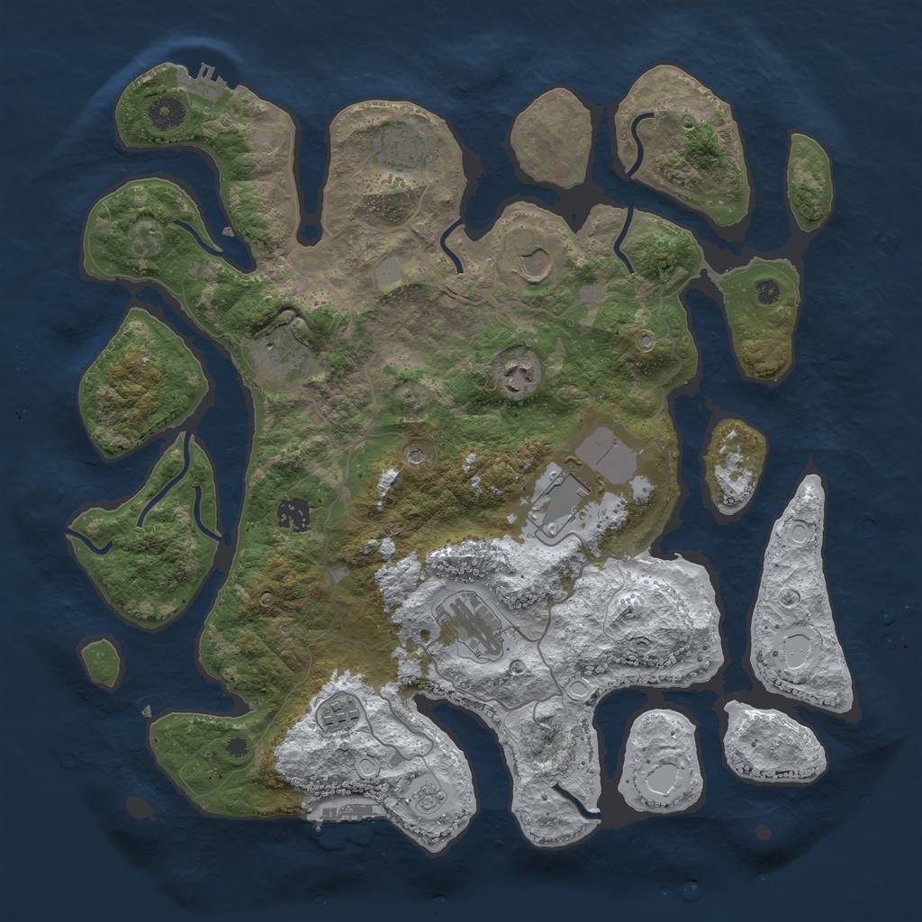 Rust Map: Procedural Map, Size: 4000, Seed: 184354, 17 Monuments