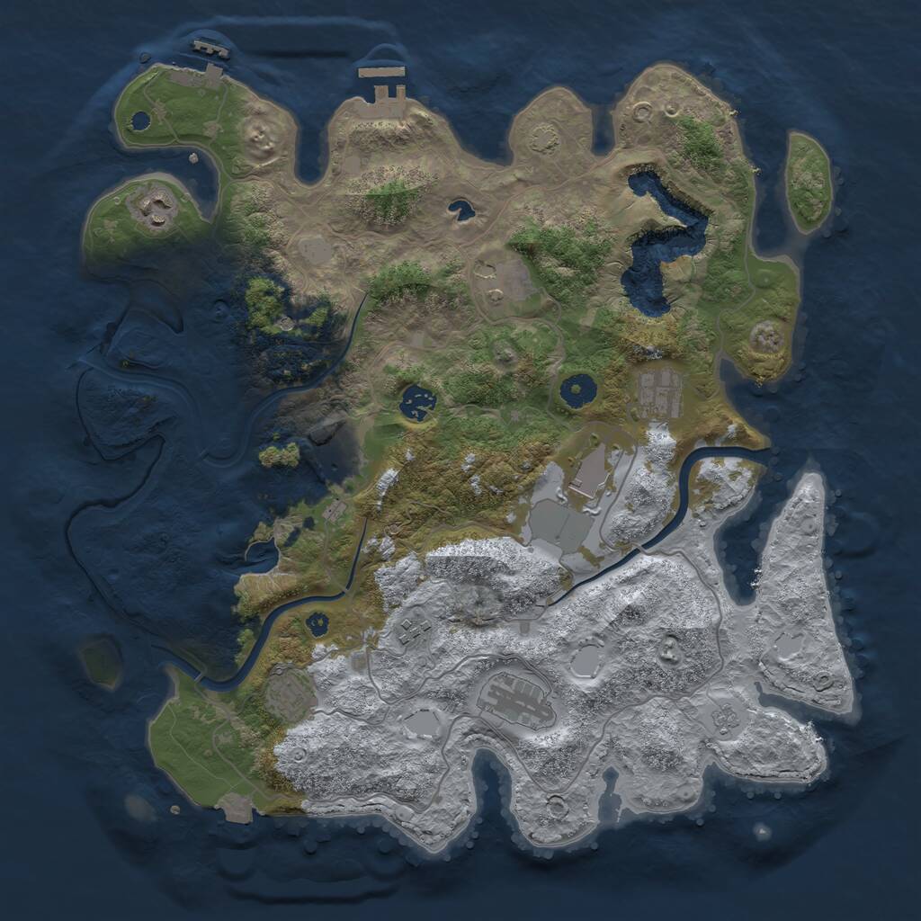 Rust Map: Procedural Map, Size: 4000, Seed: 184354, 15 Monuments