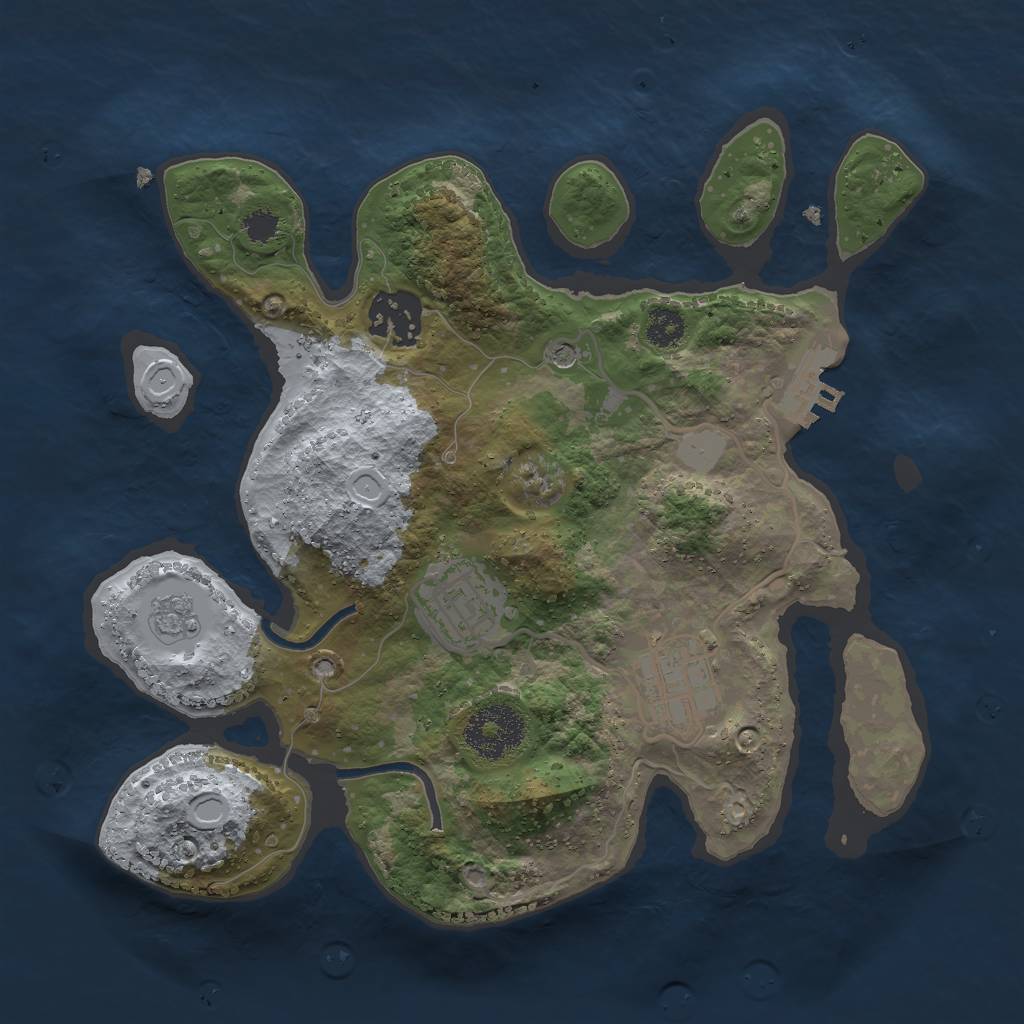 Rust Map: Procedural Map, Size: 2700, Seed: 12345, 9 Monuments