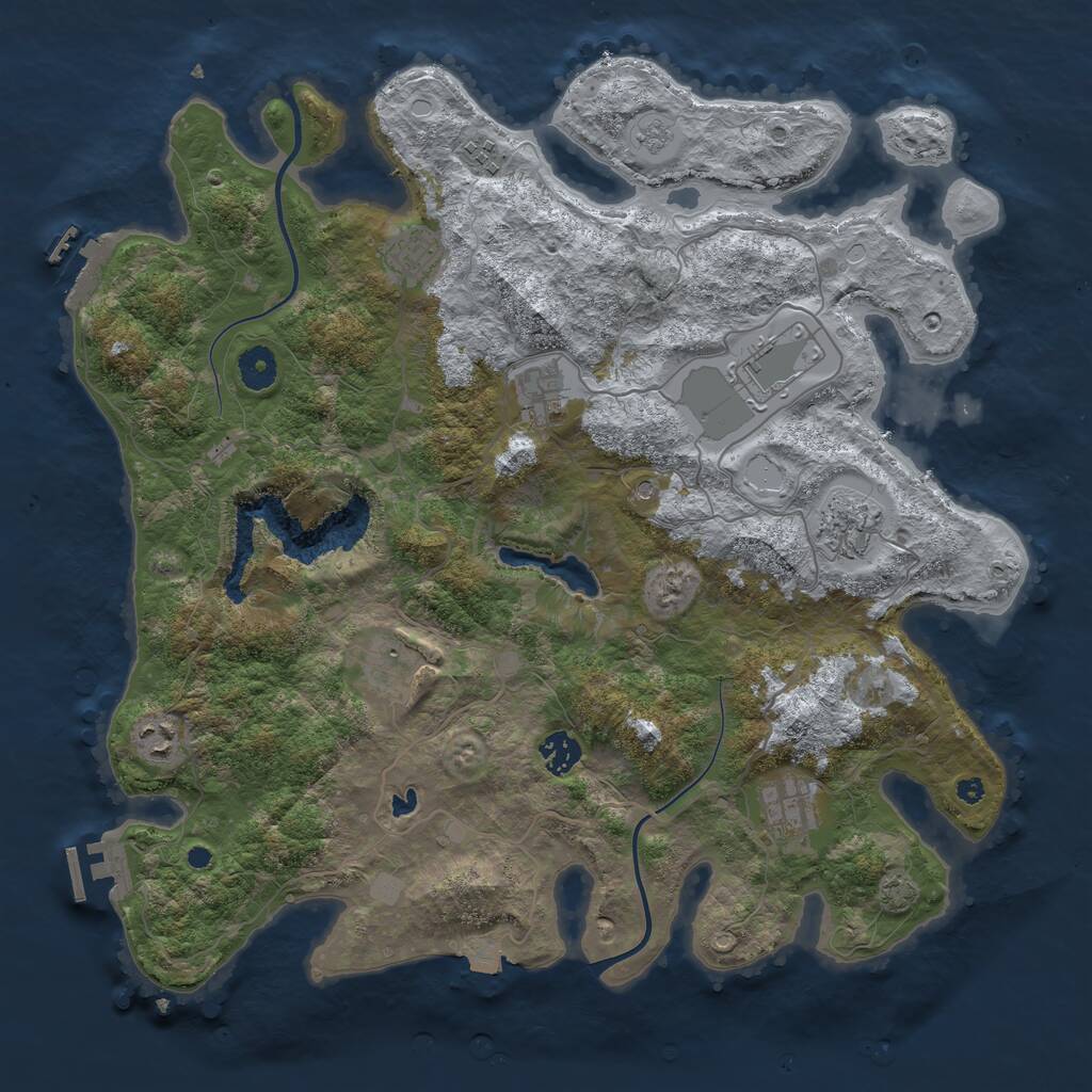 Rust Map: Procedural Map, Size: 4000, Seed: 221644, 15 Monuments
