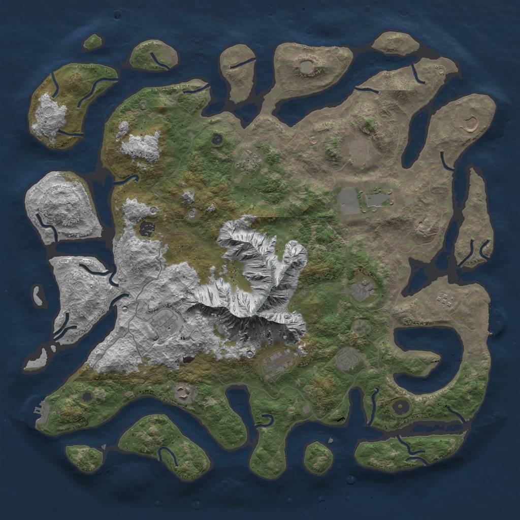 Rust Map: Procedural Map, Size: 5000, Seed: 2244, 19 Monuments