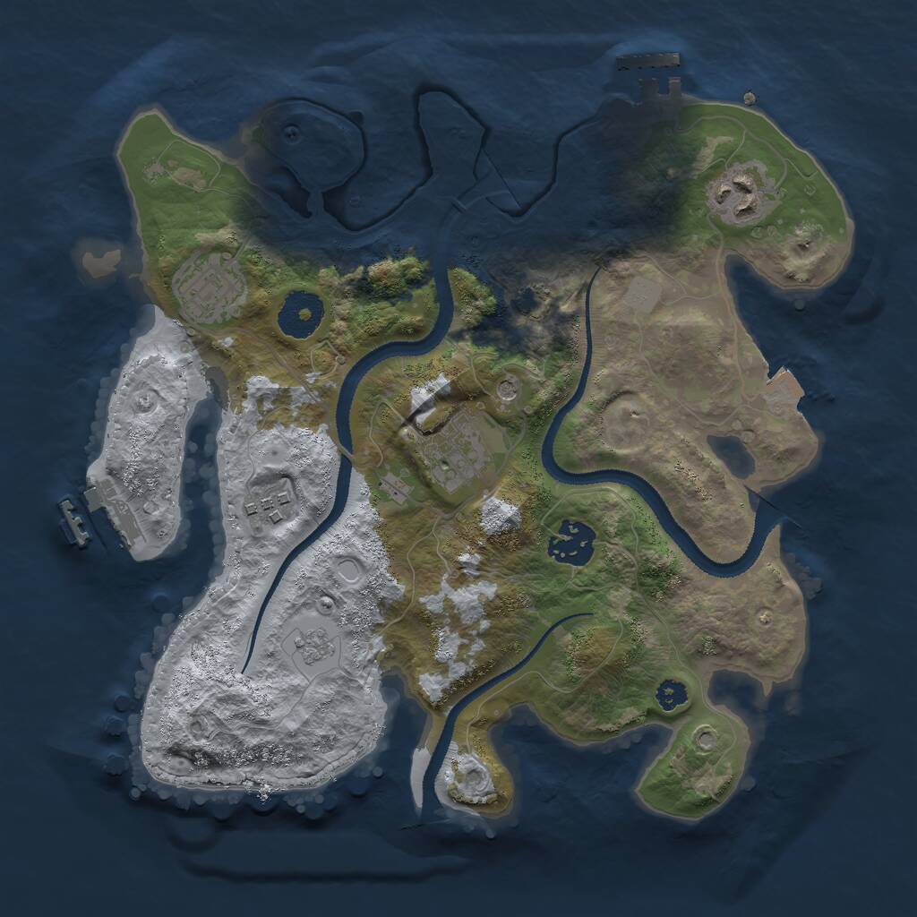 Rust Map: Procedural Map, Size: 3000, Seed: 367672346, 11 Monuments