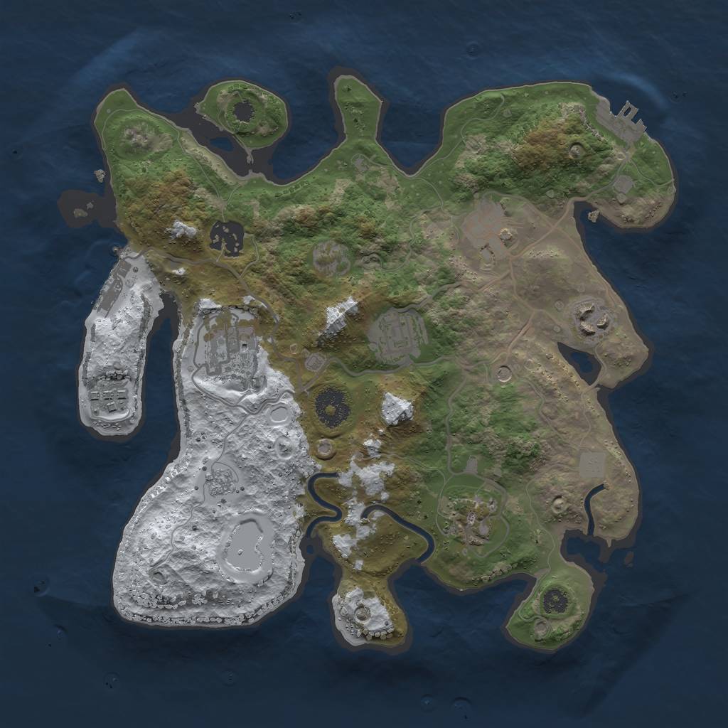 Rust Map: Procedural Map, Size: 3000, Seed: 367672346, 16 Monuments