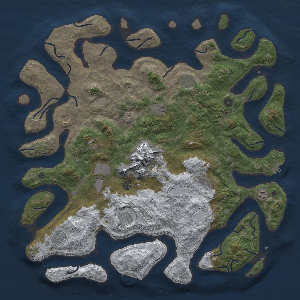 Rust Map: Procedural Map, Size: 5000, Seed: 174722, 20 Monuments