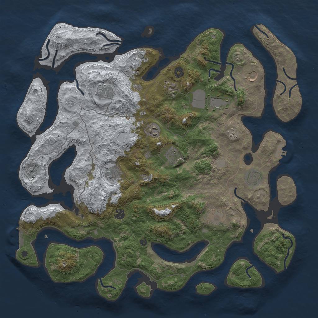 Rust Map: Procedural Map, Size: 4500, Seed: 5083295, 20 Monuments