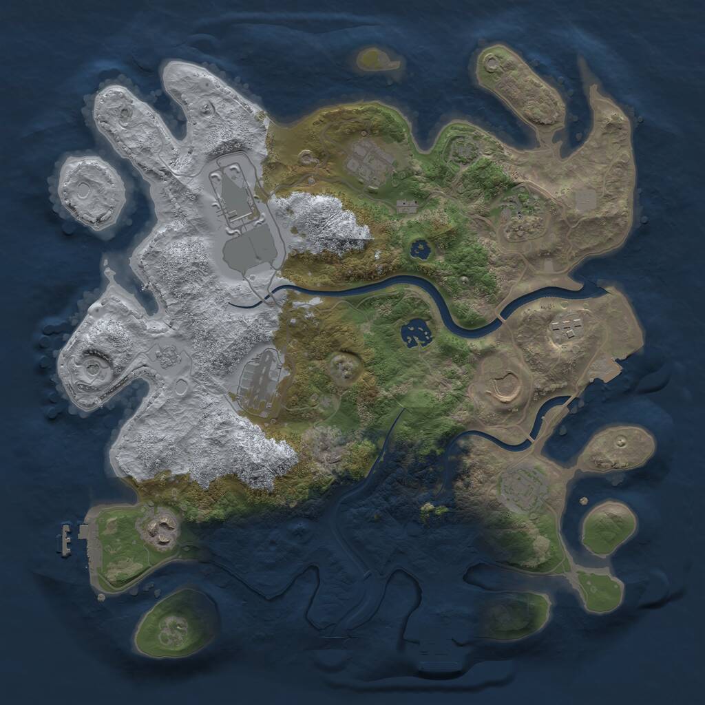 Rust Map: Procedural Map, Size: 3550, Seed: 679068, 15 Monuments