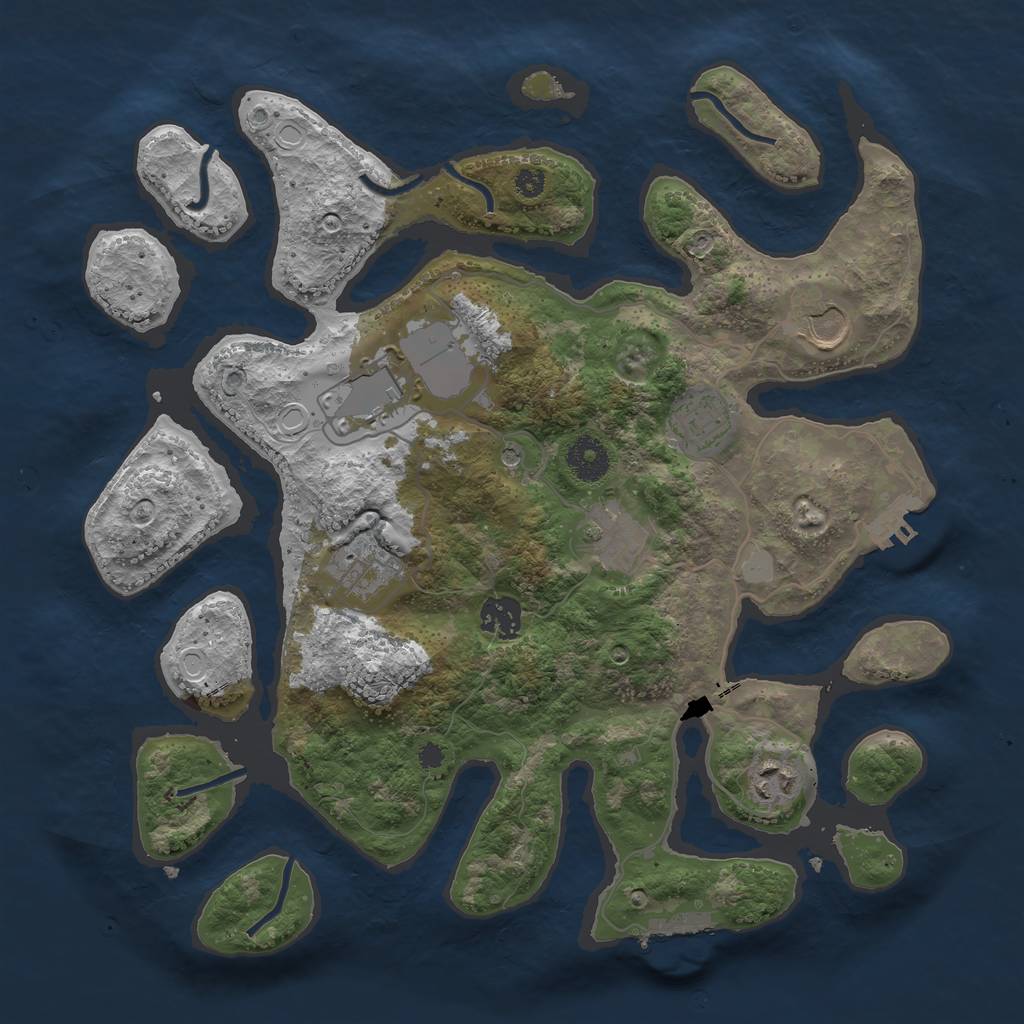 Rust Map: Procedural Map, Size: 3550, Seed: 679068, 15 Monuments