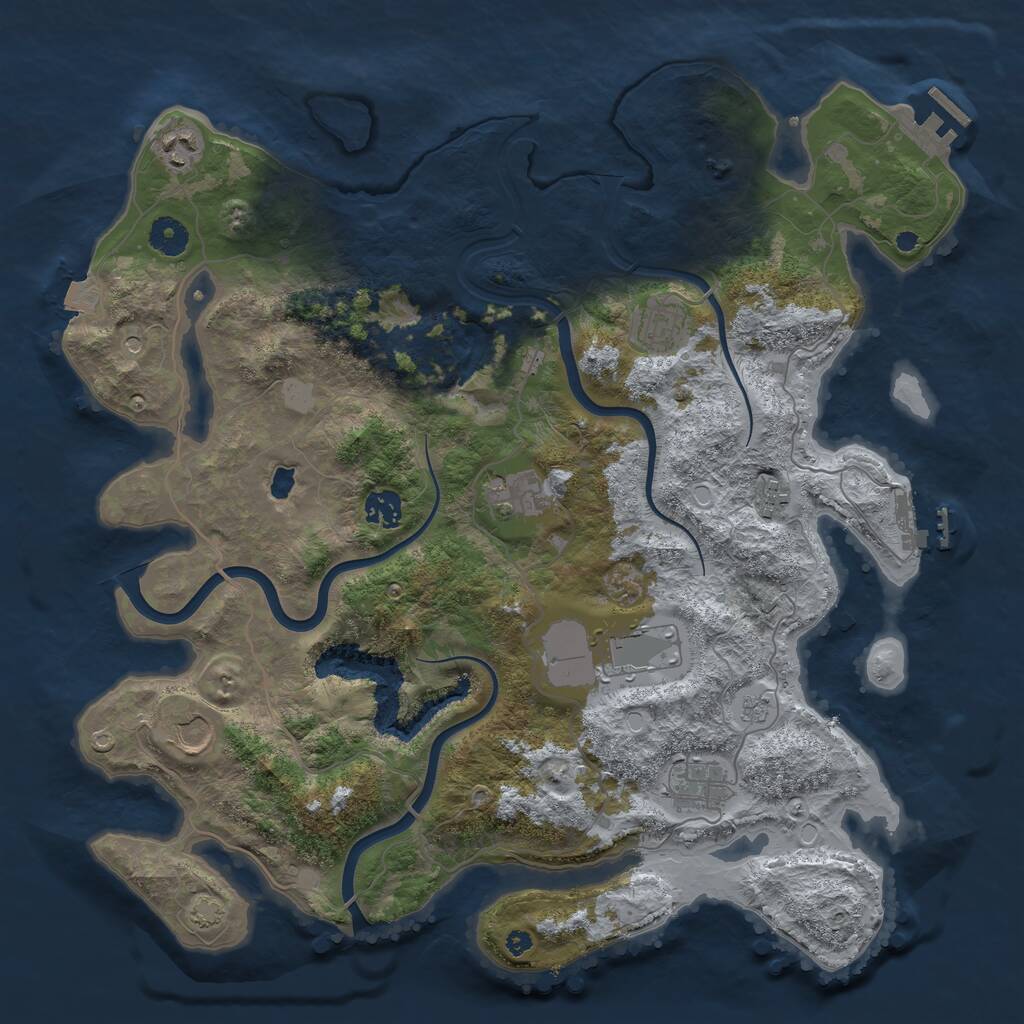 Rust Map: Procedural Map, Size: 4000, Seed: 147211, 14 Monuments