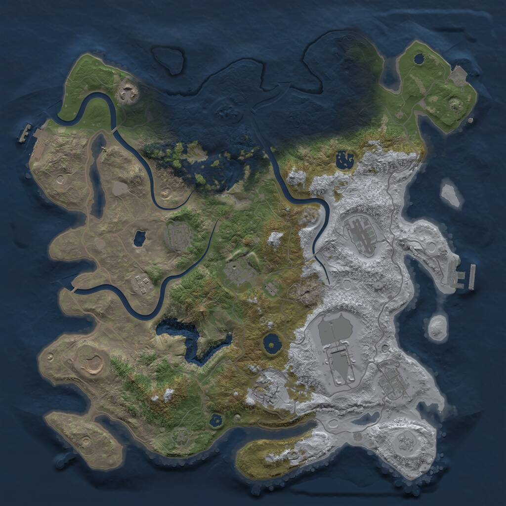 Rust Map: Procedural Map, Size: 4000, Seed: 147211, 16 Monuments