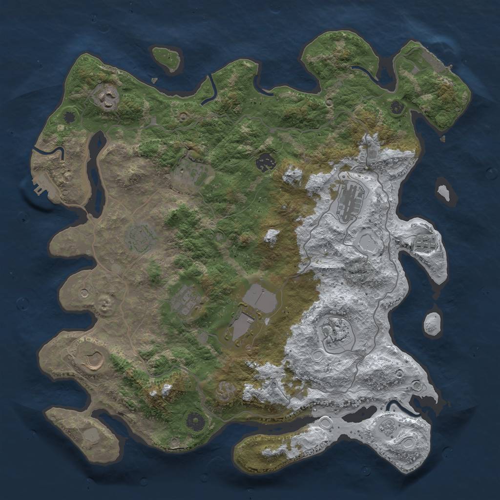 Rust Map: Procedural Map, Size: 4000, Seed: 147211, 19 Monuments