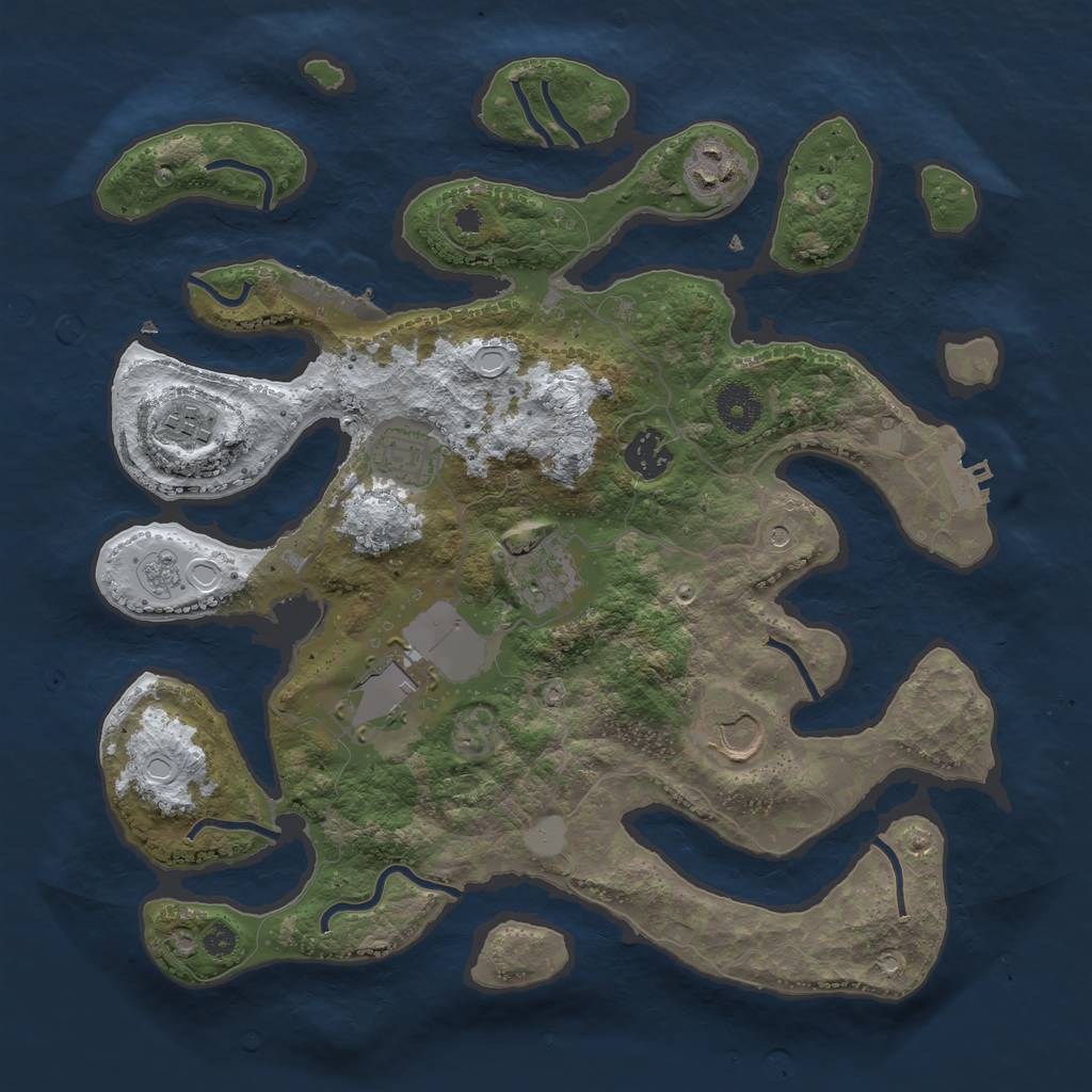 Rust Map: Procedural Map, Size: 3500, Seed: 1718012346, 16 Monuments