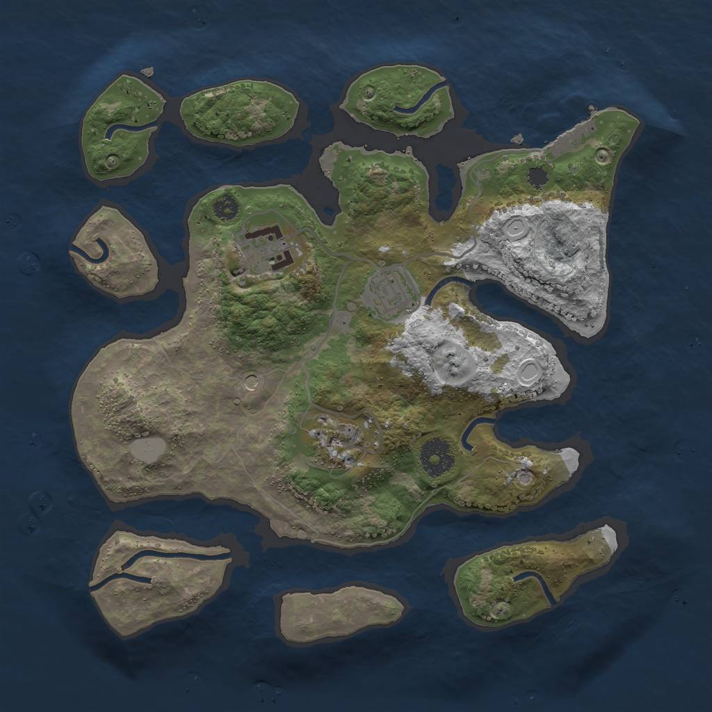 Rust Map: Procedural Map, Size: 3000, Seed: 114907684, 10 Monuments