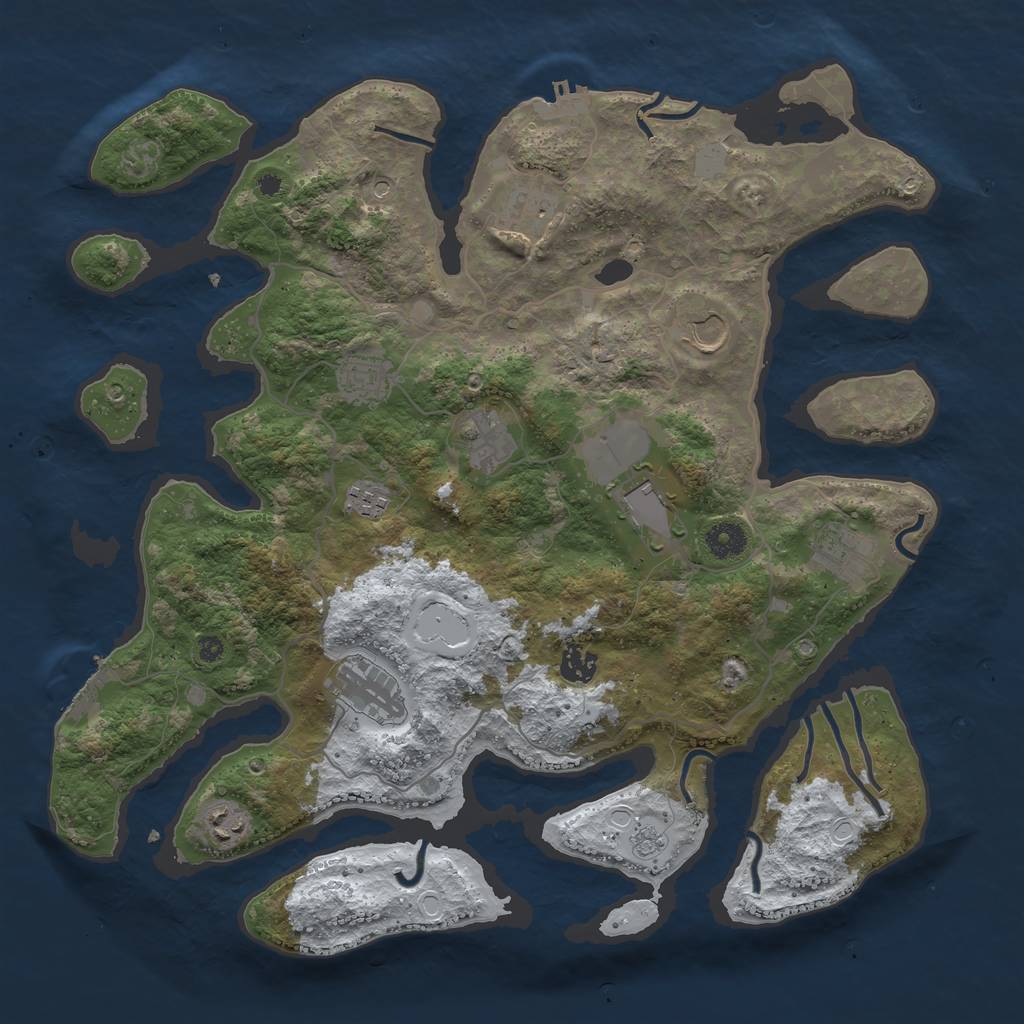 Rust Map: Procedural Map, Size: 4000, Seed: 210126713, 19 Monuments